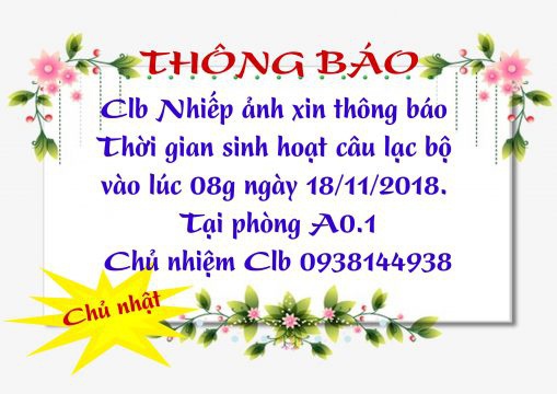 Lich Sinh Hoat Clb Nhiep Anh Thang 11 2018 1