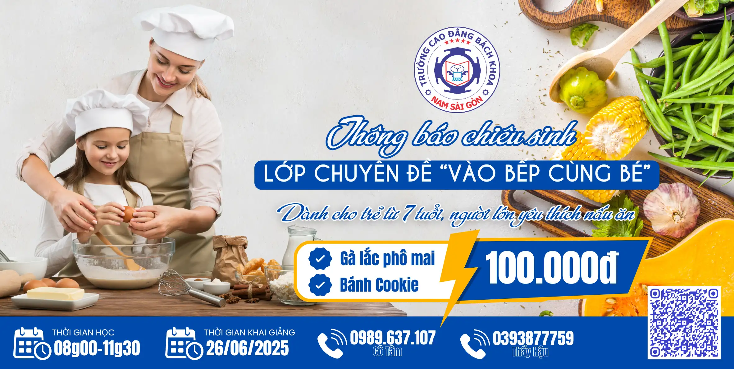 Thông báo chiêu sinh lớp chuyên đề “Vào bếp cùng bé” đợt 1 năm 2025
