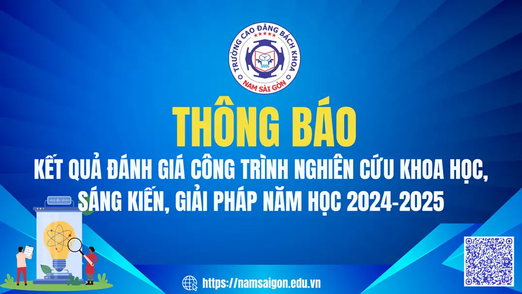 Thông báo kết quả đánh giá công trình nghiên cứu khoa học, sáng kiến, giải pháp năm học 2024-2025