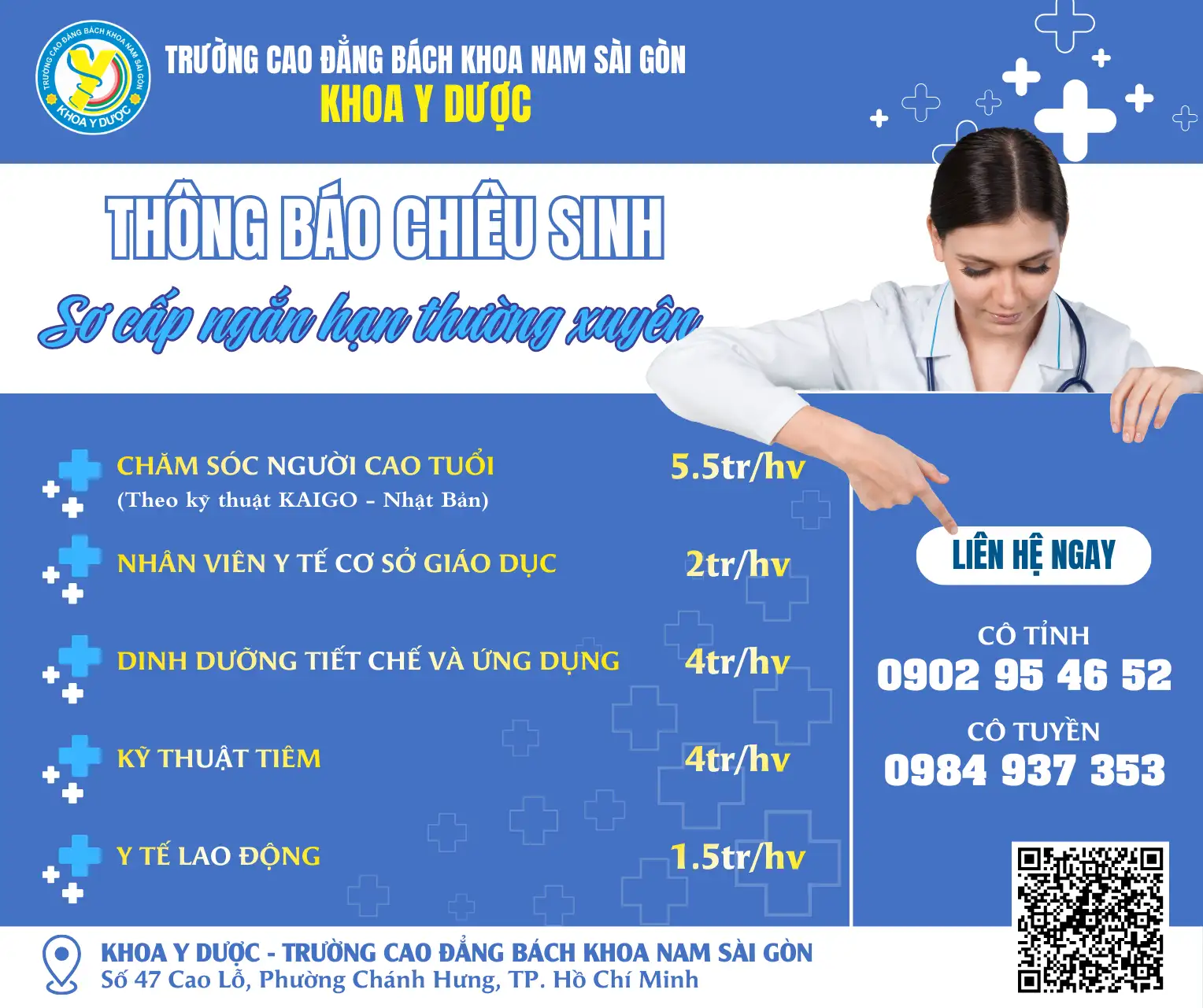Thông báo chiêu sinh các lớp ngắn hạn sơ cấp và Dạy nghề thường xuyên Khoa Y Dược năm 2026